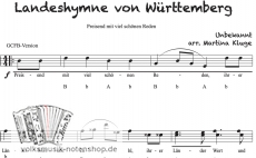 Württemberg Hymne - Einzelausgabe in Griffschrift