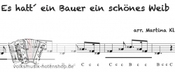 Es hatt' ein Bauer ein schönes Weib - 1-stimmig - Griffschrift