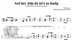 Auf der Alm ist's so lustig - Griffschrift zum Download