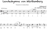 Landeshymne Württemberg - Einzelausgabe in Griffschrift